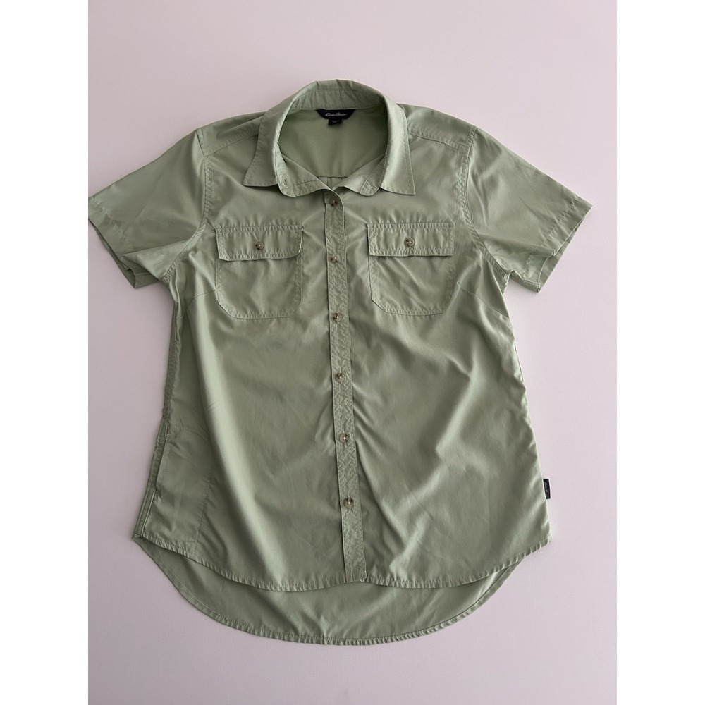 Eddie Bauer Women's Mountain Ripstop Short‑Sleeve Shirt Green Size M